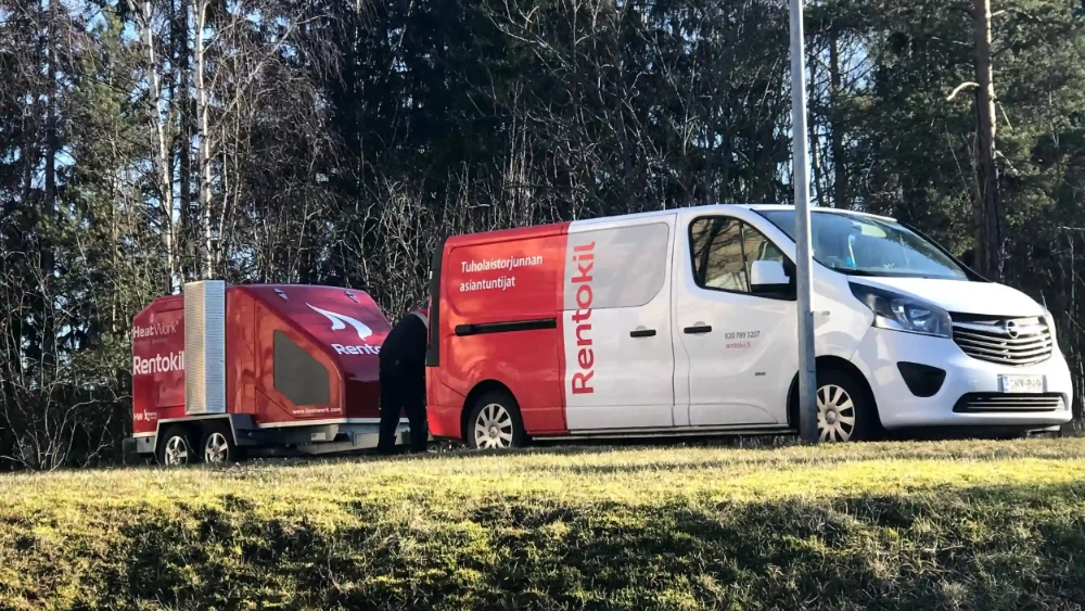 Rentokilin lämpökäsittelyauto
