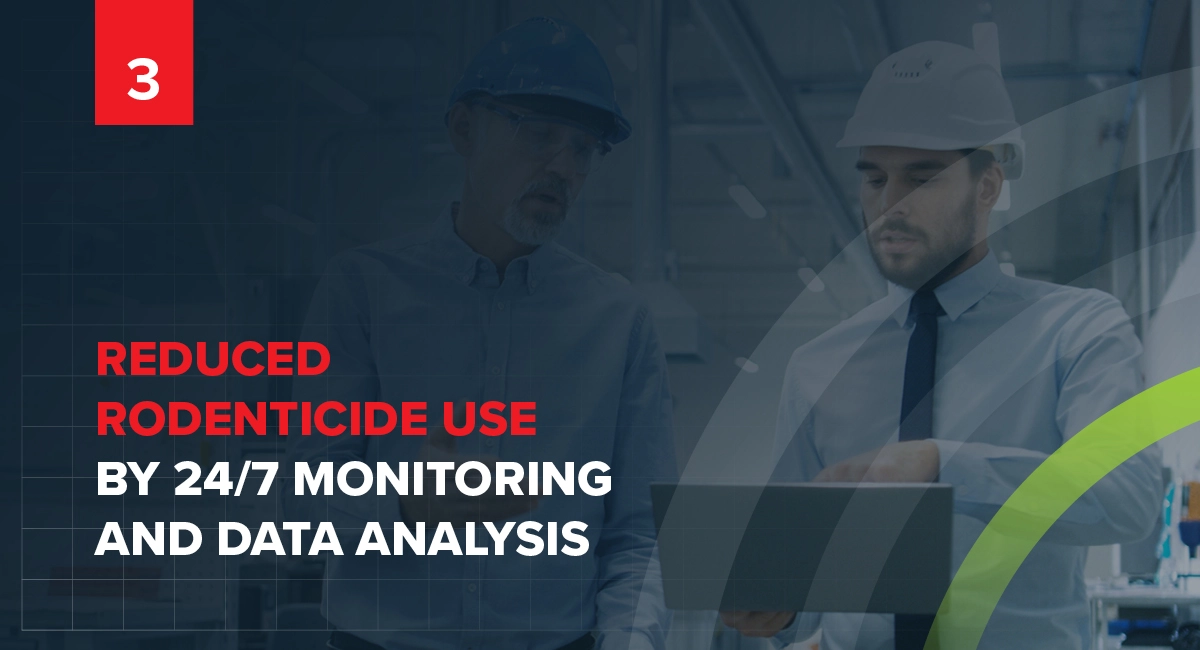 Reduce rodenticide use by 24/7 monitoring and data analysis
