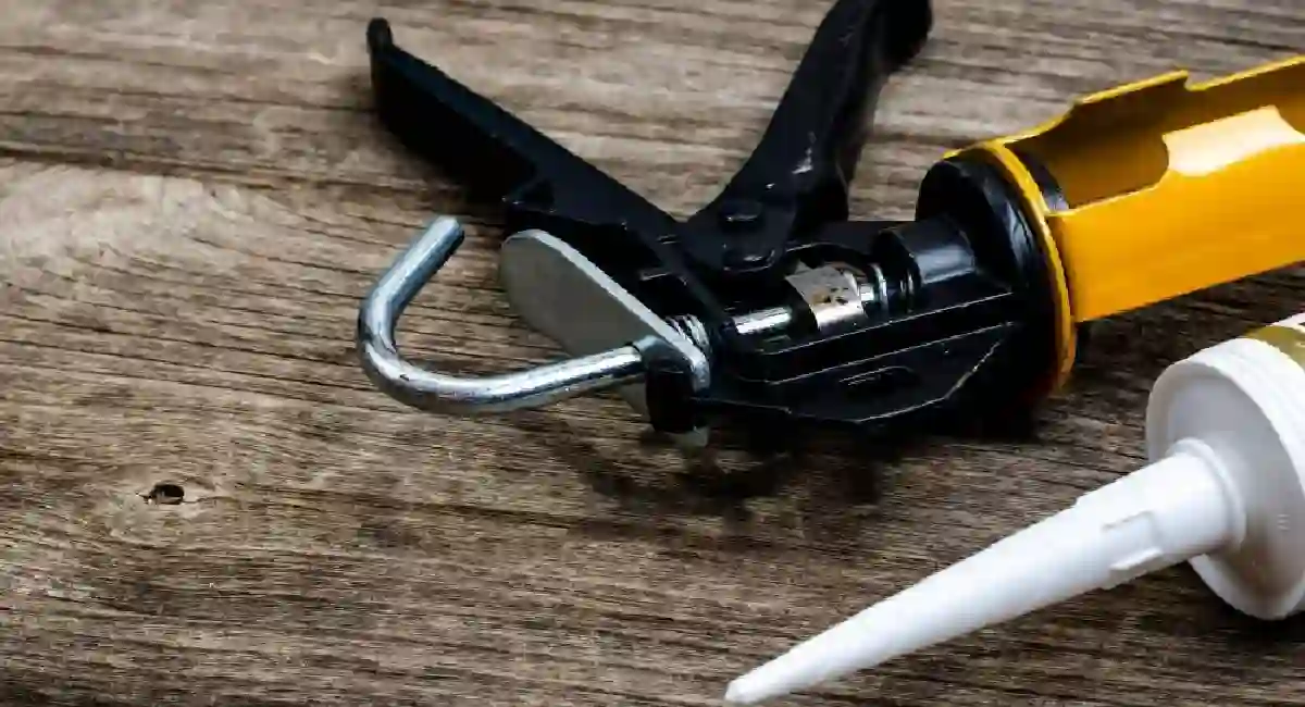 caulk on wooden surface