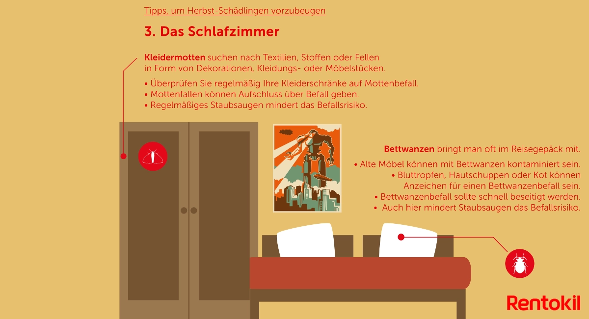 Herbst-Schädlinge: Motten und Bettwanzen im Schlafzimmer