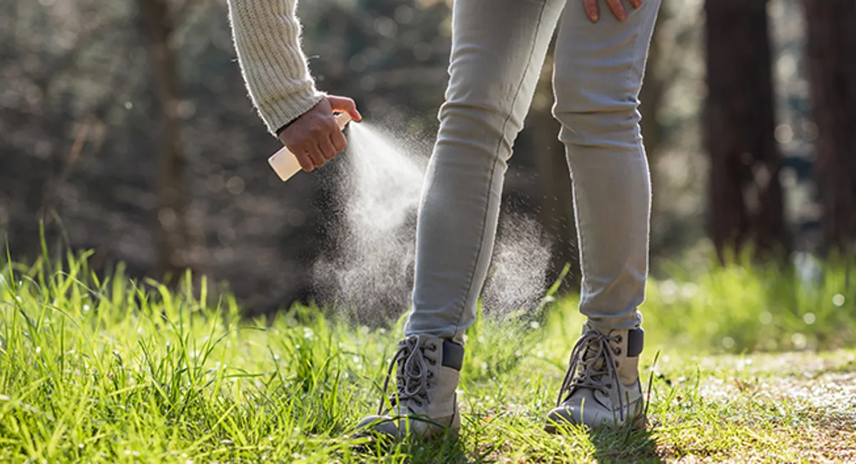 Aplicação de repelente de Mosquitos