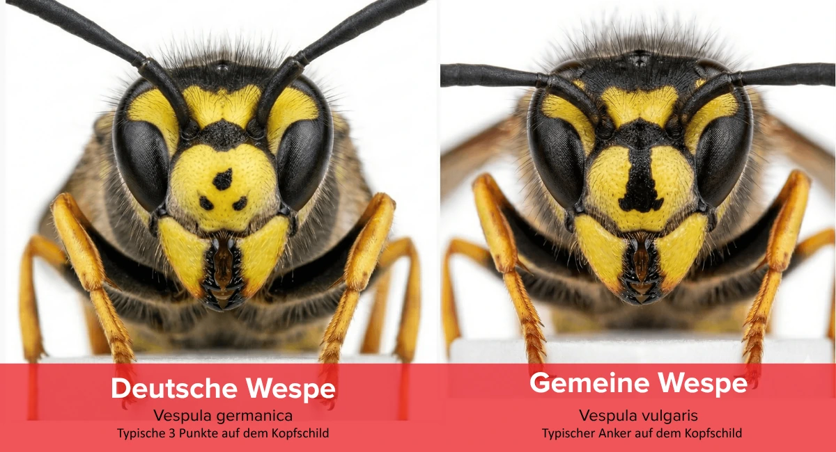 Deutsche Wespe vs. Gemeine Wespe (Vespula germanica & Vespula vulgaris)
