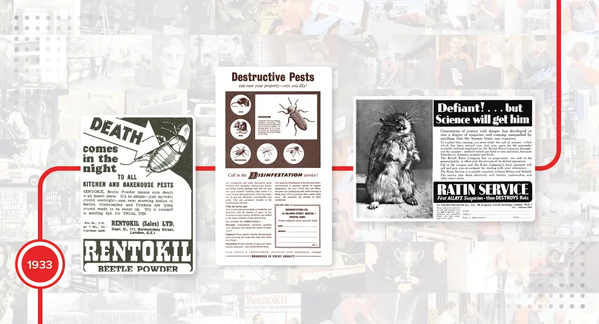 Anuncios de Rentokil de la década de 1930